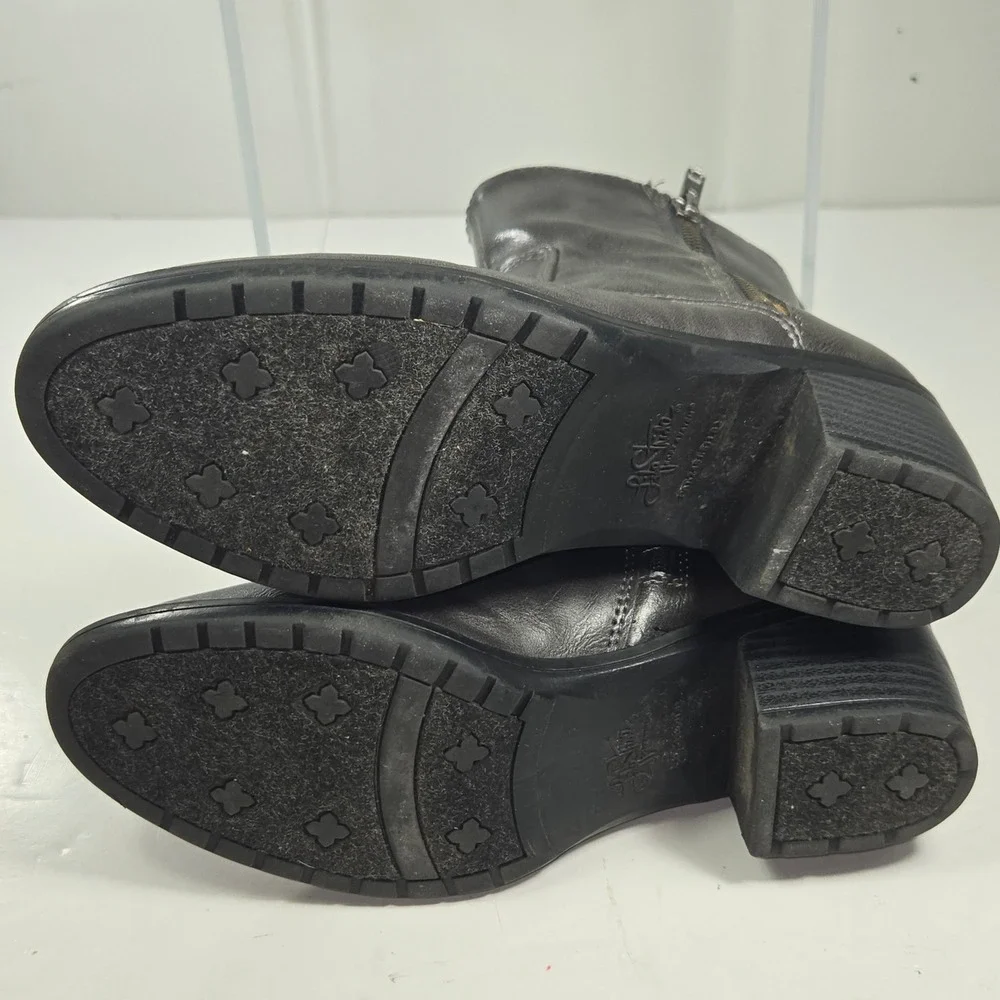 LifeStride Soft System Grey Ruched Ankle Boots Women 7M Block Heel Side‎ Zip